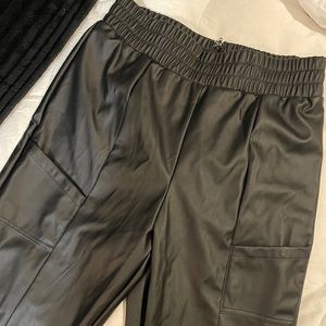 Faux leather pants